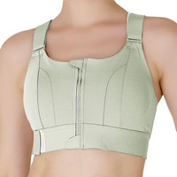 Luella High Impact Sports Bra, Front Zip, Adjustable Velcro Straps, Crisscross Back, Black (In, Alpha, M, Regular, Pista)