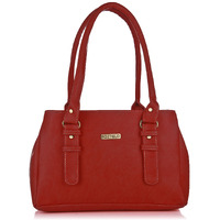 Fostelo Women's Vegan Leather Westside Handbag Shoulder Hobo Bag Ladies Purse (Red) (Large)