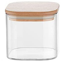 Femora Borosilicate Glass Jars With Wooded Lid| 1 Year Warranty| Multipurpose Airtight Storage Jars For Cookies, Snacks, Spices| Glass Jar 450Ml| Set Of 1| Transparent Glass Jars For Kitchen Storage