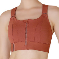 Luella High Impact Sports Bra, Front Zip, Adjustable Velcro Straps, Crisscross Back, Black (In, Alpha, 3Xl, Regular, Red)