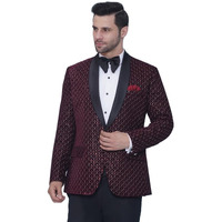 Favoroski Wedding Sequence Blazer Suit For Men | Embroidered Maroon Velvet Blazer | Relaxed Fit Blazer For Men Wedding Party | Ethnic Wear Blazer For Men | Men Blazer For Wedding Party