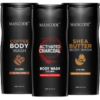 Man Code Body Wash For Men Refreshing & Detoxifying Treats Oily Skin Body Wash Gel For Men Size Bottle - 450Ml (Charcoal Shea Butter & Coffee Body Wash Gel, Pack Of 3)
