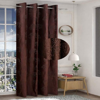 Fresh From Loom Grommet Curtains For Door 9 Feet Long|Latest Big Window Curtain Premium Polyester Punch Parda|Latest Modern Parde For Living Room Bedroom|Home Office Screens (Coffee, 1Pc Only)