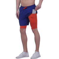 Truerevo 2 In 1 Running Sports Shorts For Men With Mobile Phone Pocket Light Weight Quick Dry Fabric For Gym Athletic(161115Q_Mknsblu_Xxl_Blue_Xxl)