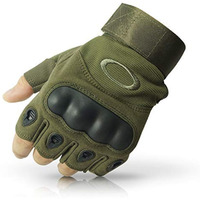 Keepcart Nylon Tactical Half Finger Gloves For Sports, Hiking, Cycling, Travelling, Camping, Outdoor, Motorcycle Riding Fingerless Half Finger Men Women Work Outdoor Gloves , Green