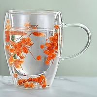 Bonzeal Premium Glass Floral Mug Double Wall Tea Cup Heat Resistant Double Layered Glass 300 Ml Birthday Gift For Mom Dad Husband Wife Boyfriend Girlfriend Him Her Premium Mugs