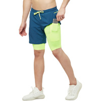 Truerevo 2 In 1 Running Sports Shorts For Men With Mobile Phone Pocket Light Weight Quick Dry Fabric For Gym Athletic(161115Blutl_Xxl_Blue_Xxl)