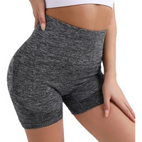 Fshway Women's Gym Shorts Booty Scrunch High Wasit Seamless Sports Shorts Workout Push Up Shorts Cycling Fitness Running Shorts (In, Alpha, L, Regular, Grey)