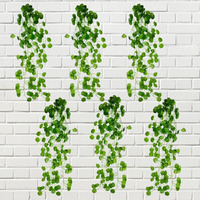 Decorebugs Artificial Plants Leaves Hanging Ivy Garlands Plant Greenery Vine Creeper Home Decor Door Wall Balcony Decoration Party Festival Craft (Pack Of 6)
