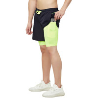 Truerevo 2 In 1 Running Sports Shorts For Men With Mobile Phone Pocket Light Weight Quick Dry Fabric For Gym Athletic(161115Drknvy_Xxl_Blue_Xxl)