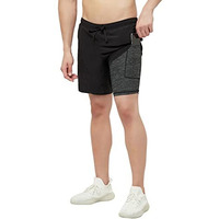 Truerevo 2 In 1 Running Sports Shorts For Men With Mobile Phone Pocket Light Weight Quick Dry Fabric For Gym Athletic(161115Q_Blk_S_Black_S)