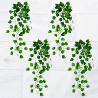 Decorebugs Artificial Plants Leaves Hanging Ivy Garlands Plant Greenery Vine Creeper Home Decor Door Wall Balcony Decoration Party Festival Craft (Pack Of 4)