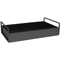 Rollyware Bathroom Vanity Tray, Kitchen/Bathroom Countertop Storage Shelf Organizer,Coffee Table Decorative Tray Cosmetic Organizer Display Holder, Black (2, Black Tray)