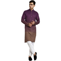 Vardha Men's Cotton Chikankari Embroidered And Sequence Full Sleeve Knee Length Casual Kurta For All Occations Like Wedding, Office & Events (Mk_39_Xl_Lk)