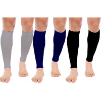 Mizuna Leg Sleeves Unisex Sports Compression Sun Protection Thigh Non-Slip Upf Cooling Full Length Cycling Riding Golf Football Running Wintercalfblackbluegrey