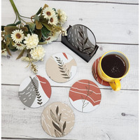 My Creative Hut Tea Coasters Set Of 6, Beautiful Design With Stand For Tea Cups, Coffee Mugs, And Glasses, Ideal For Diwali Gifting (Jungle)