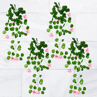 Decorebugs Artificial Flower Plants Leaves Hanging Ivy Garlands Plant Greenery Vine Creeper Home Decor Door Wall Balcony Decoration Party Festival Craft (Pack Of 4)