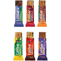 Calibar Protein Bar Combo Pack - 6 Bars (Almond Choco, Cookie Crunch, Banana Binge, Berry Almond, Roasted Coffee, Choco Blueberry)|No Added Sugar, Gluten-Free, High Fiber, Delicious Taste,240 Gram