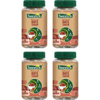 Sweetch Natural Date Sugar 350G In Each Jar | Dried Dates Powder | No Preservatives, No Chemicals, Low Gi | Natural Sweetener Organic Date Powder For Baking, Desserts, Smoothies, & Coffee, Organic Kharik/Khajoor Powder For Babies, Kids & Adults | Healthy Substitute For Refined Sugar (Pack Of 4)