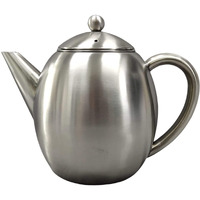 Instacuppa Stainless Steel Tea Pot With Removable Tea Infuser, Easy To Pour Spout, Cool Touch Handle, Attractive Design, Unbreakable Build, 1.2 Litre