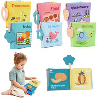 Snowie Soft 6Pcs Baby Books Soft Toys For 0 To 6 Month, 10-Page Cloth Book Baby Toys For 6-12 Months Built In Squeaky, Early Educational Activity Sensory Toy, Waterproof Soft Books For Toddler