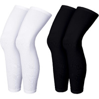 Mizuna Leg Sleeves Unisex Sports Compression Sun Protection Thigh Non-Slip Upf Cooling Full Length Cycling Riding Golf Football Running Winterlegblackwhite