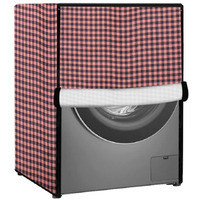 Stylista Polyester Washing Machine Cover Compatible For Samsung 7 Kg Fully-Automatic Front Loading Ww70T502Dax, Gingham Pattern Coffee