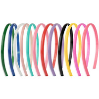Seeotwo 12 Pieces Premium Plastic Hairband Sports Yoga Multi Style Non-Slip Multi Colour Glossy Korean Headband Unisex Fashion Adjustable Hair Band For Women, Girls, Teens, Men (Multicolor, 12)