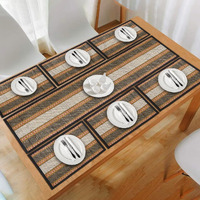 Kalatree Handmade River Grass Dining Table Mats Set Of 6 Pieces & Runner | Heat Resistant Korai Grass Dining Mats | Natural Eco Friendly Madurkathi Placemats For Dining Table | Royal Tablemats