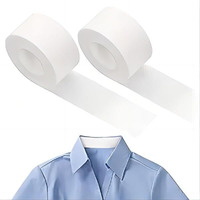 Inralimot 2 Rolls Sweat Pads Collar Protectors For Men's Shirts & Hats, White Shirt Neck Collar Protector Tape, Self-Adhesive Invisible Liner Patches