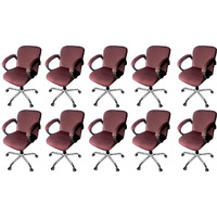 The Furnishing Tree Spandex Office Chair Cover With Handle Cover Coffee Set Of 10