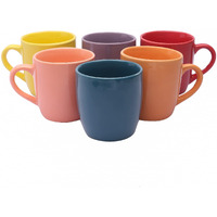 Anwaliya Arche Series Handmade Ceramic Tea Cup Set Of 6, 175 Ml, Glossy, Stackable, Chip Resistant, With Handle (Color May Vary)