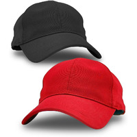 Awg All Weather Gear Unisex Cap With Adjustable Strap For Men's Sports, Gym - Stylish Hat (Pack Of 2) Black-Red