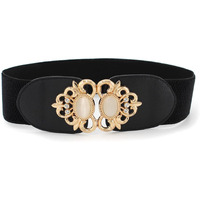 Shining Diva Fashion Latest Stylish Waist Belt For Women Dresses Jeans Skirts Hip Saree Western Traditional (Black 01)