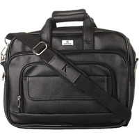 K London Black Artificial Leather Handmade Men Women Laptop Bag Cross Over Shoulder Messenger Bag Office Bag (1102_Black)