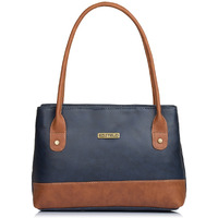 Fostelo Women's Vegan Leather Zara Handbag Shoulder Hobo Bag Ladies Purse (Blue) (Medium)