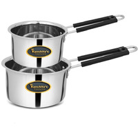 Kanshita's Rasoiware Stainless Steel Sauce Pan/Tea Pan 750 And 1000 Ml (Induction And Gas Stove Friendly) Pack Of 2