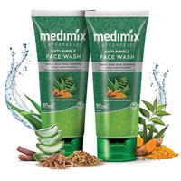 Medimix Ayurvedic Anti Pimple Face Wash 100Ml (Combo Pack Of 2) | With Neem, Aloe Vera, And Turmeric | Helps Reduce & Prevent Pimples | Natural | Herbal | Paraben-Free | Soap-Free | Sles-Free