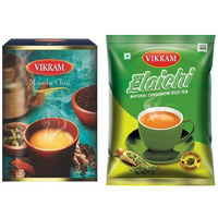 Vikram Tea Combo | Elaichi Tea, & Masala Chai Assam, Powder, (Pack Of 2) 500 Gm