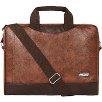 Zipline Office Synthetic Leather Laptop Bag For Men Women, 15.6" Compatible Laptop Messenger Bags For Men & Women (1-Tan Bag)
