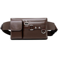 Handcuffs Mens & Womens Waist Bag | Pouch | Leather | Fanny Pack | Belt | Adjustable Strap | Travel | Passport | Holder | Side Bags (Brown)
