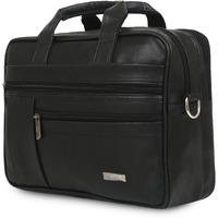Zipline Office Faux Leather Laptop Bag For Men - Fits 14/15/15.6 Inch Laptop/Tablet Messenger Bags For Mens (1-Black Bag)