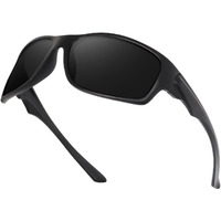 Dervin Uv Protected Polarized Sports Sunglasses For Men And Women Driving Cycling Fishing Cricket Sunglasses (Black)