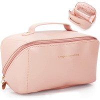 Insime Large Travel Makeup Organizer Cosmetic Bags For Women | Portable Pu Leather Travel Cosmetic Organizer Bag For Woman | Makeup Bag For Travel Makeup Organizer | Travel Cosmetic Organiser Bag