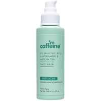 Mcaffeine 2% Salicylic Acid Niacinamide & Matcha Tea Face Wash|Anti Acne Cleanser For Pimples|Suitable For Acne Prone & Oily Skin|Fights 99% Bacteria|Sulphate Free Face Wash For Women And Men-100 Ml