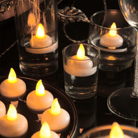 Tied Ribbons 12 Pcs Sensor Water Floating Diyas Smokeless Flameless Candles Led Tea Light Battery Operated Decorative Candle For Home Decor Table Festival Decoration Items - Plastic,Multicolor