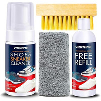 Vr Prime Shoe Sneaker Cleaning Kit | Suitable For Nubuck, Canvas, Knit, Trainers & Sports Shoes | With Brush, Microfibre Cloth & Refill Bottle