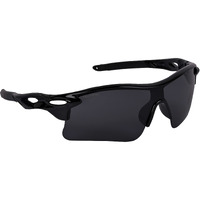 Nuvew Uv Protected Unisex Sports Sunglasses - (Black Lens | Black Frame | Medium Size | Nw-Oakly-29)