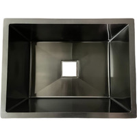 Arquin 24" X 18" X 10" Black Handmade Matt Finish Single Bowl Stainless Steel Sink For Kitchen