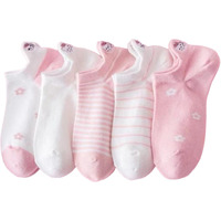 Sweet Caboodles Cotton Women's Ankle Socks For Casual & Sports Multicolor Odour Free Fancy Multi Design Socks Pack (In, Alpha, Free Size, Pink Kitty)